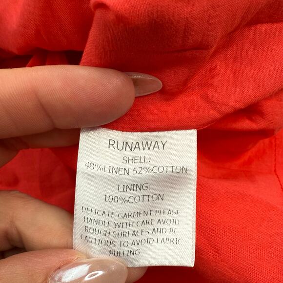 Revolve Runaway The Label Phaera Linen Mini Cocktail Dress Size M Red - Picture 8 of 16